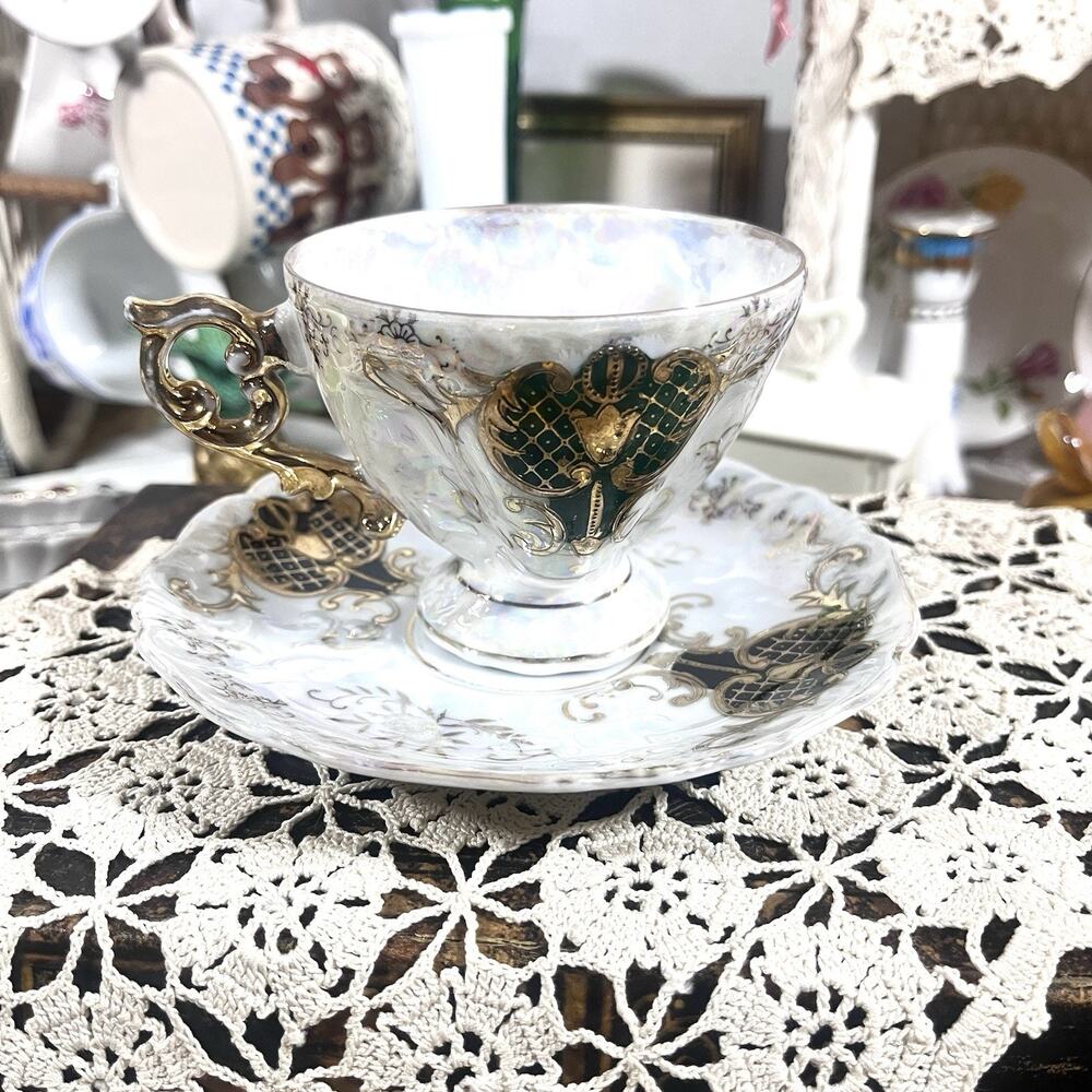 Vintage Royal Sealy China Pedestal Tea Cup & Saucer Set